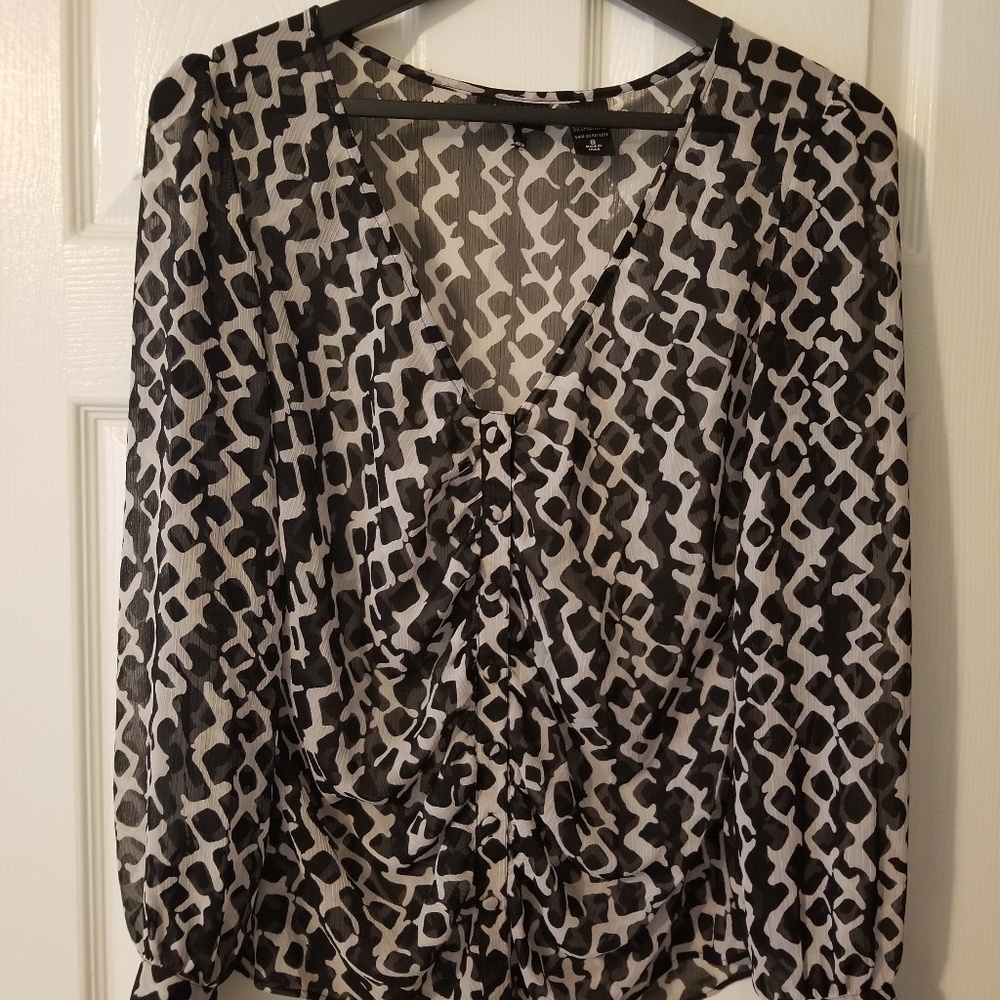 New York & Company Black & White Blouse